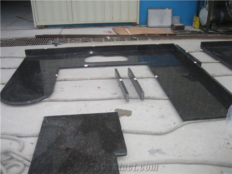 Tan Brown Granite Prefab Kitchentop Slab