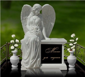 Thassos White Marble Engraved Tombstone /Gravestone
