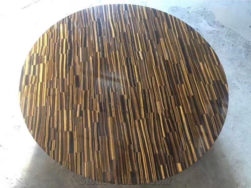 Tiger Eyes Yellow Gemstone Slabs,Luxury Agate Stone for Table Design