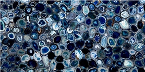 Translucent Backlit Blue Agatestone Slab Wall Decor