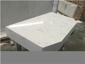 White Carrara Quartz Stone Commercial Bar Countertop