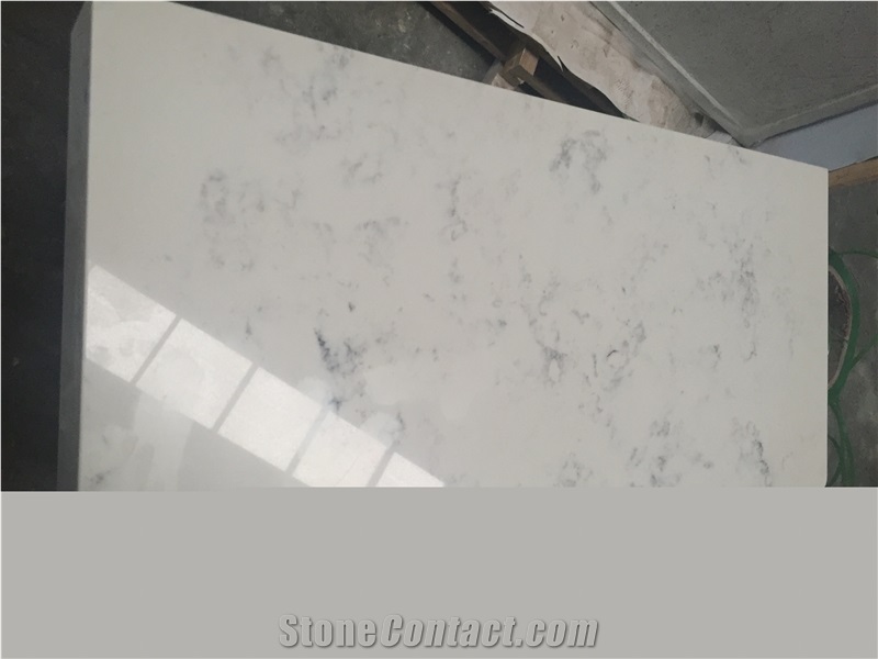 White Carrara Quartz Stone Commercial Bar Countertop