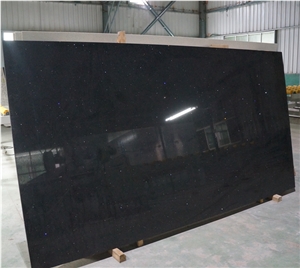 High Quality Crystal Black Quartz Slabs
