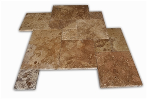 Mocha Travertine Versailles Pattern
