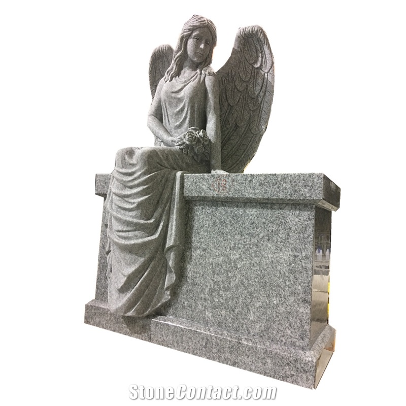 Georgia Grey Granite Angel Pedestal Monuments