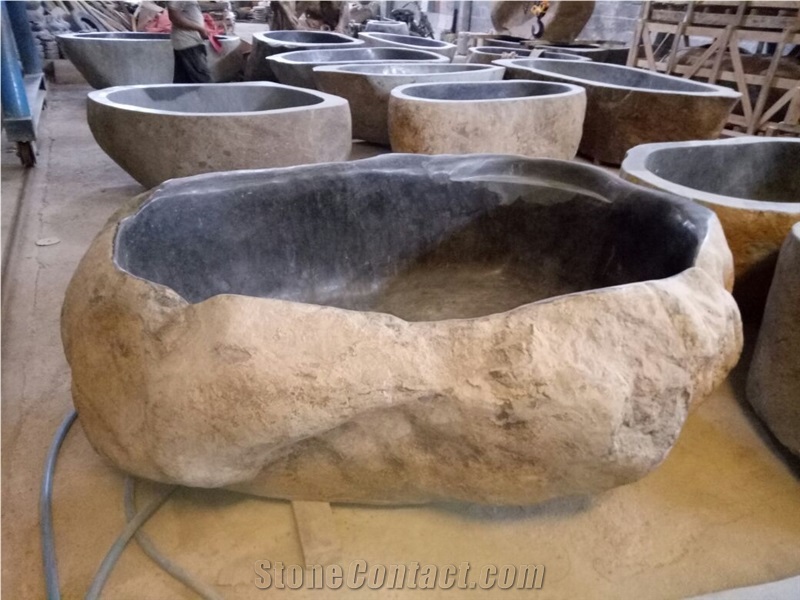 Bathub River Stone Thin Lip Stone Bathtub