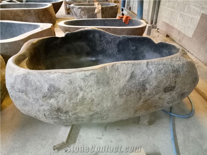 Bathub River Stone Thin Lip Stone Bathtub