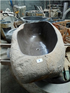 Bathub River Stone Thin Lip Stone Bathtub