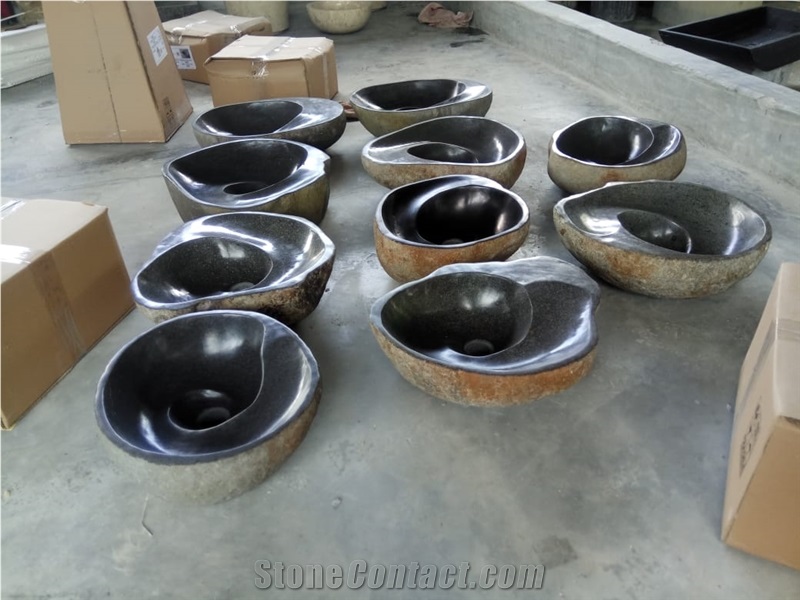 Sink River Stone Spiral Wash Basin