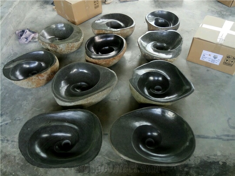 Sink River Stone Spiral Wash Basin
