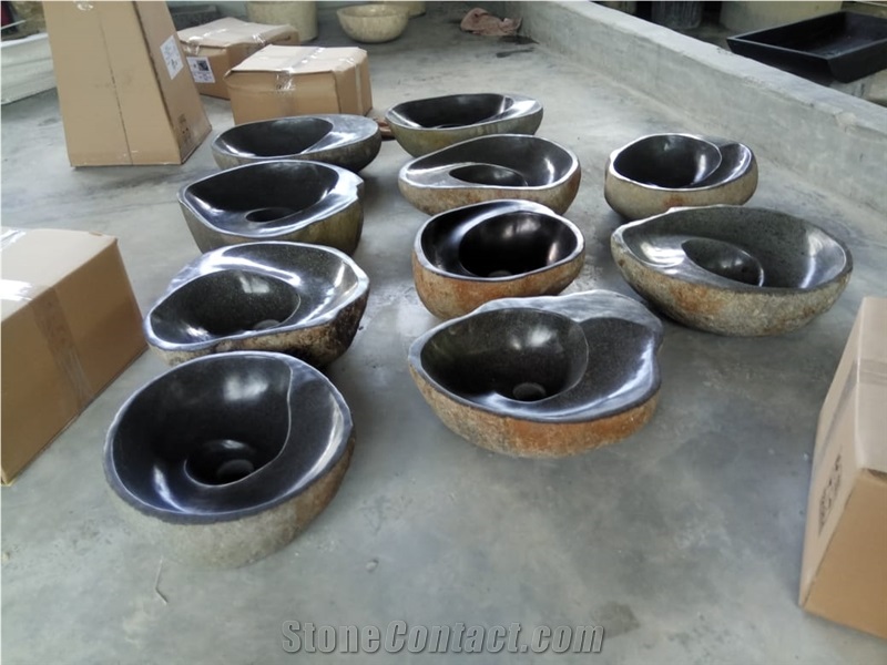 Sink River Stone Spiral Wash Basin