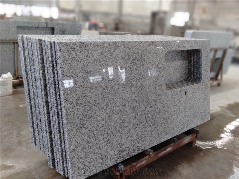 G439 Cheap White China Granite Stone Kitchen Top