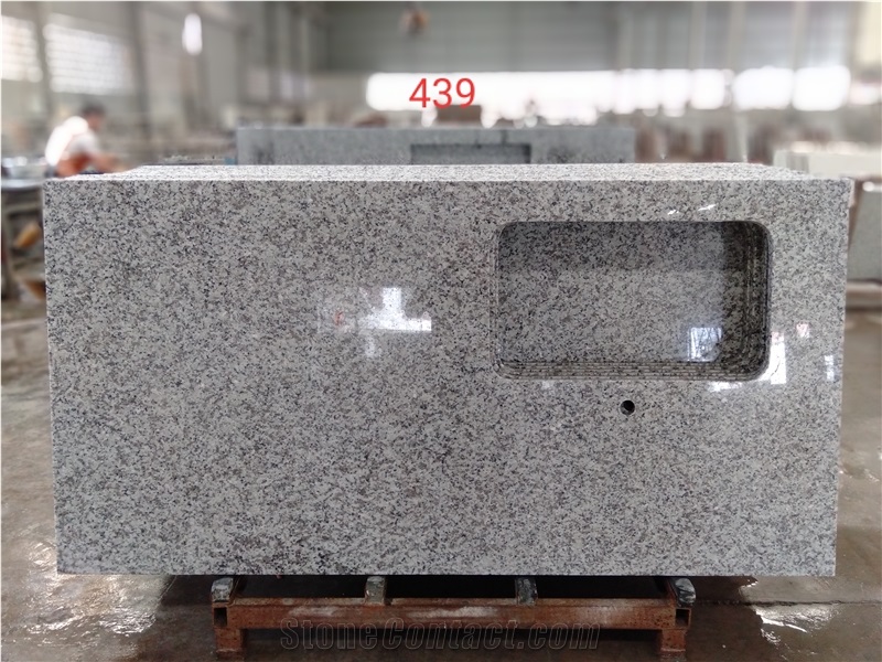G439 Cheap White China Granite Stone Kitchen Top