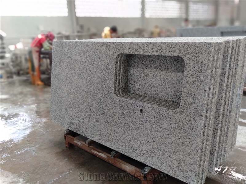 G439 Cheap White China Granite Stone Kitchen Top