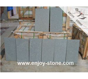 G612 Bush Hammered Green Granite Slabs & Tiles