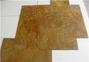 Meandros Gold Travertine Brushed Pattern Set from Atlanta Warehouse