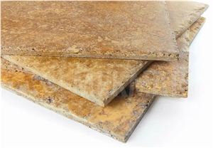 Meandros Gold Travertine Brushed Pattern Set from Atlanta Warehouse