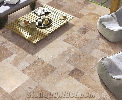 Volcano Travertine French Pattern Set from Atlanta Warehouse