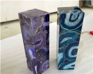 Blue Agate Semiprecious Stone Tiles