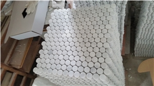 Carrara White Chinese Marble Mosaic Wall Cladding