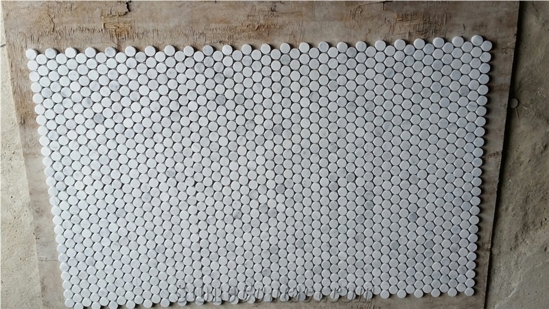 Carrara White Chinese Marble Mosaic Wall Cladding