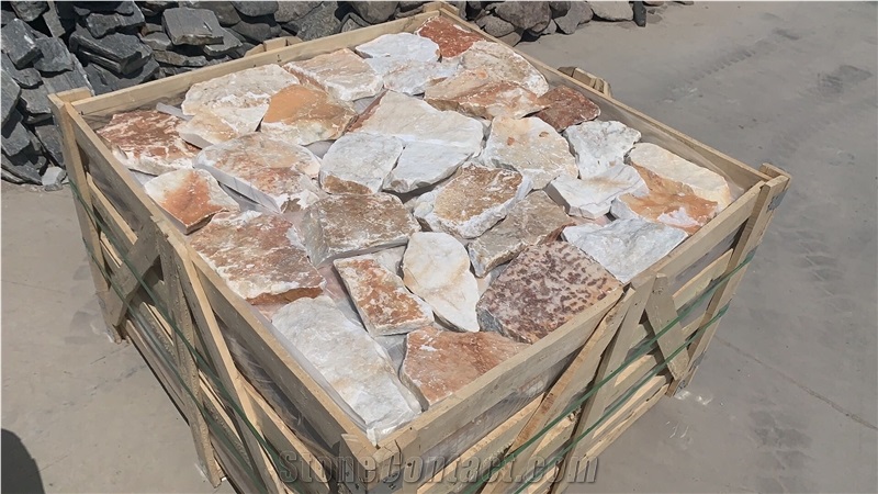 Grey Rusty Beige Random Flgstones for Wall