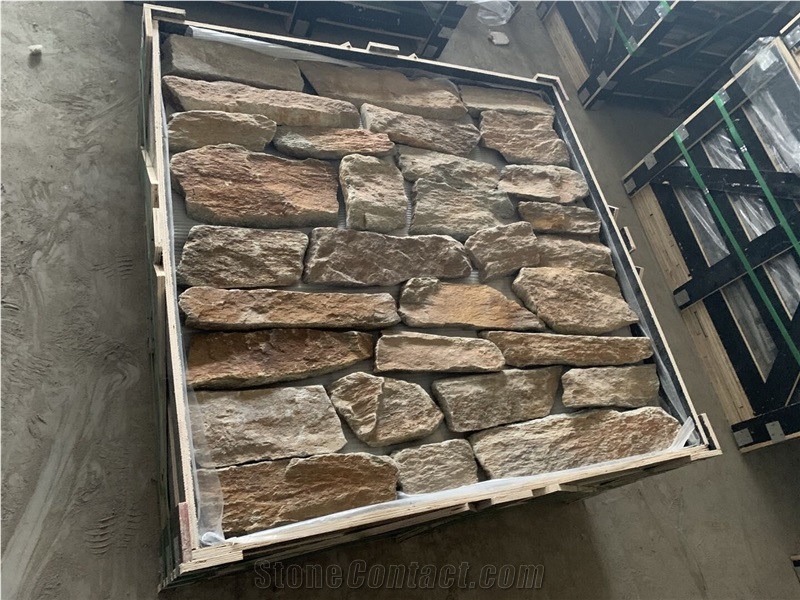 Grey Rusty Beige Random Flgstones for Wall