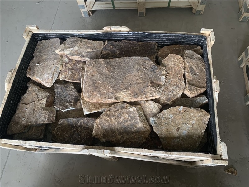 Grey Rusty Beige Random Flgstones for Wall