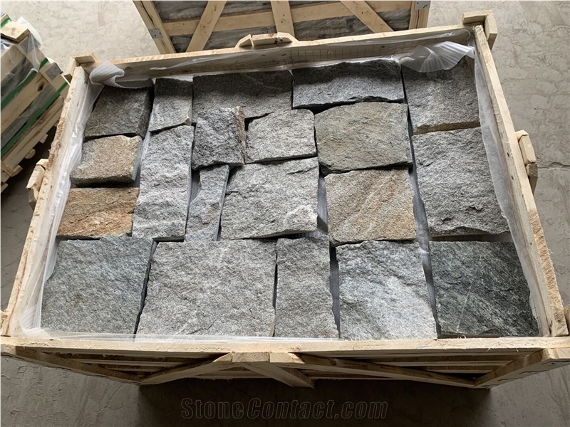 Grey Rusty Beige Random Flgstones for Wall