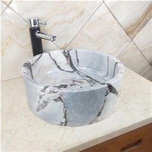 Marble Sink Basin Wash Top Bathroon White Beige