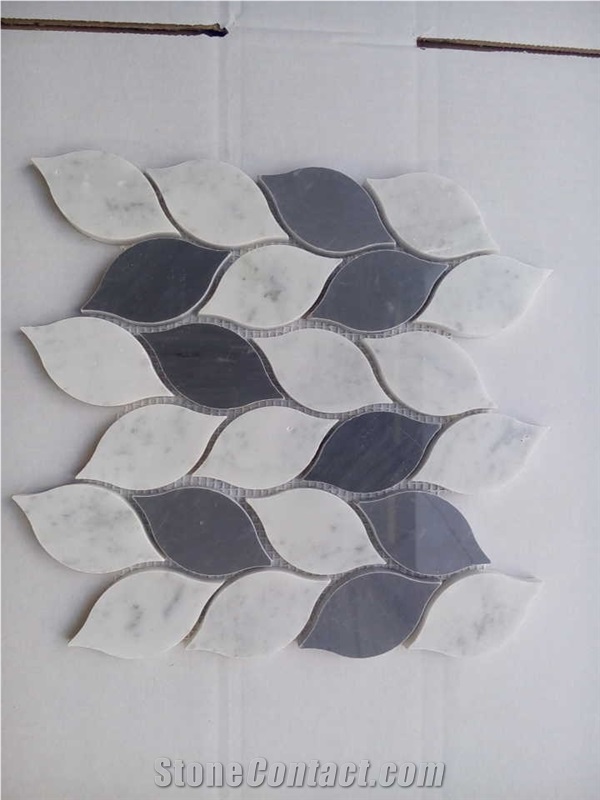 Marble Mosaic Tiles-Black And White
