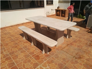 Natural Stone Table Set Exterior Furniture