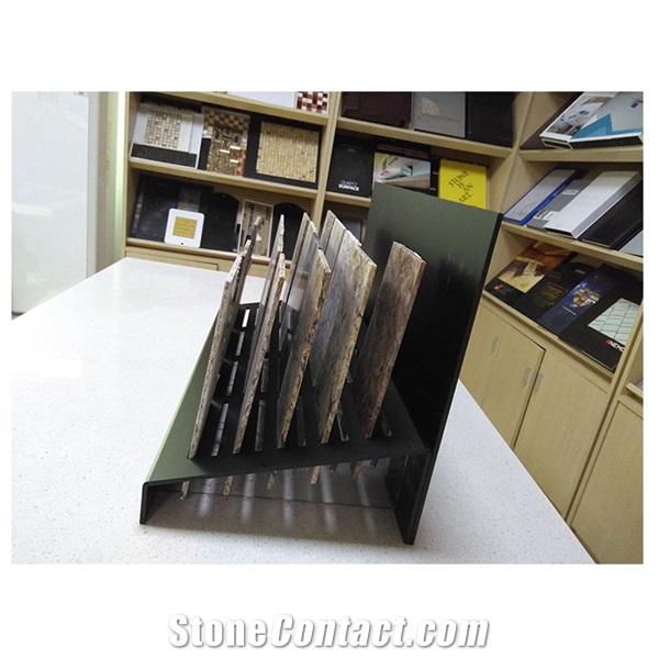 Black Acrylic Table Display Stand For Quartz Stone