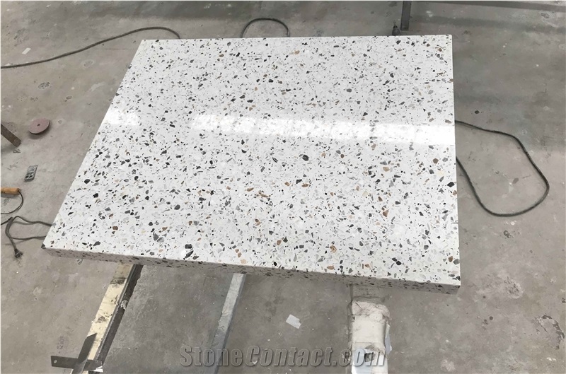 Artificial Terrazzo Grey/White Square Table Tops