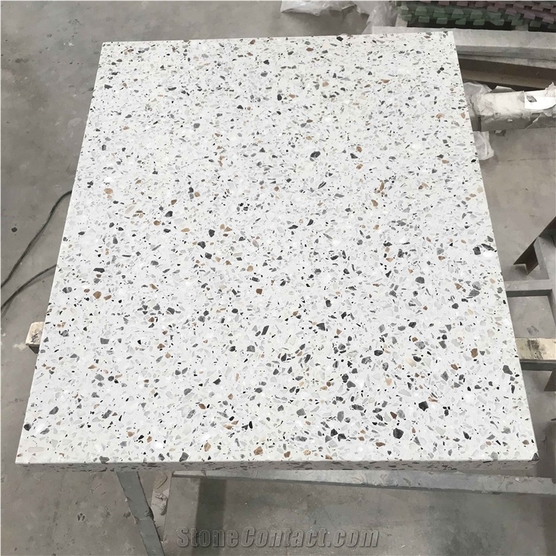 Artificial Terrazzo Grey/White Square Table Tops