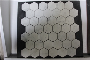 Bianco Carrara Honeycomb Mosaic Wall Floor Tiles