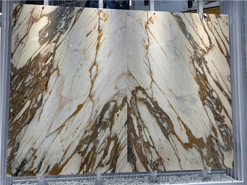 Calacatta Oro Gold Marble Slab Tile For Wall Floor