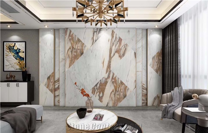 Calacatta Oro Gold Marble Slab Tile For Wall Floor