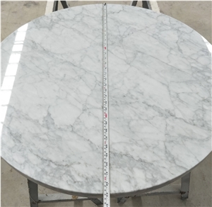 Carrara White Marble Tea Table Top for Hotel Home