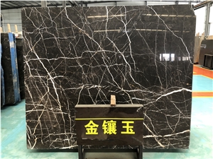 Gold Jade Black/Brown Marble Slabs Floor Wall Tile