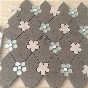 Good Sale Marble Flower Shaped Water Jet Mosaic
