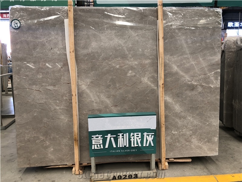 Italy Silver Grey Ash Marble Slabs Floor Wall Tile