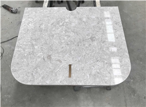 Tellaro Grey/White Quartz Nightstand Table Tops