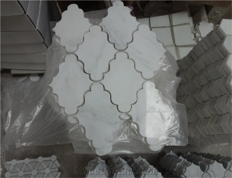 White Bianco Carrara Marble Mosaic Floor Wall Tile