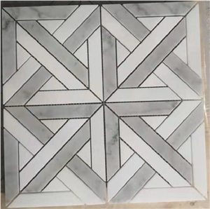 White Floor & Wall Marble Mosaic Tiles for Kitchen