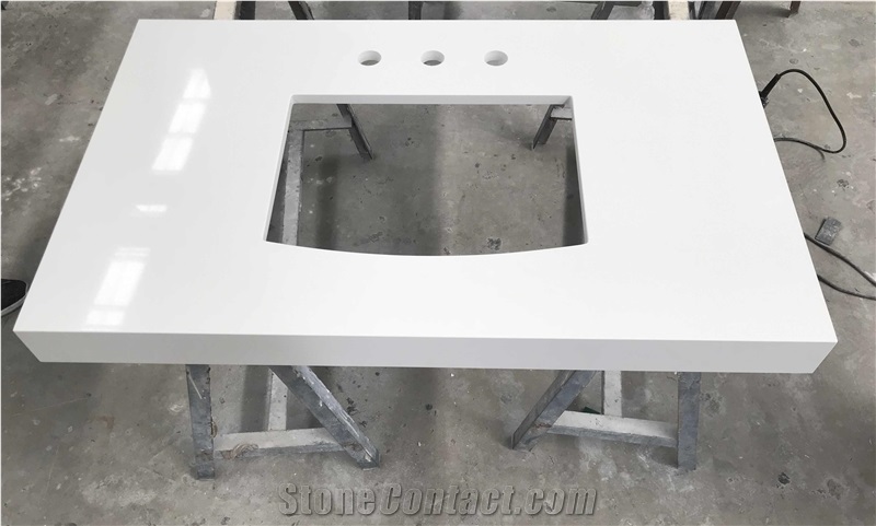White/Grey/Black Quartz Stone Bathroom Vanity Tops