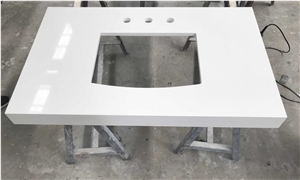 White/Grey/Black Quartz Stone Bathroom Vanity Tops