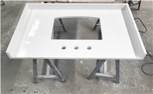 White/Grey/Black Quartz Stone Bathroom Vanity Tops