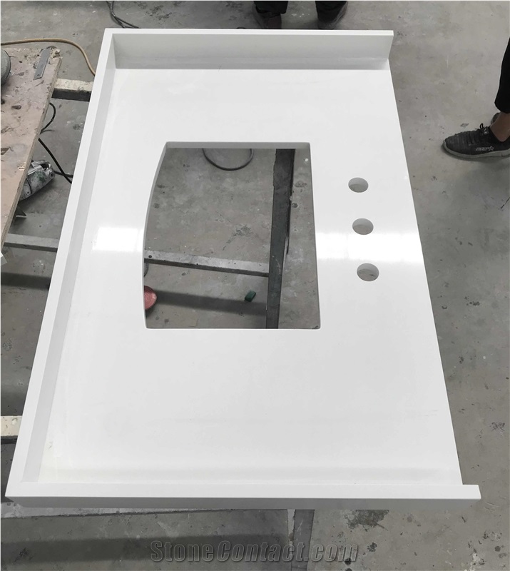 White/Grey/Black Quartz Stone Bathroom Vanity Tops