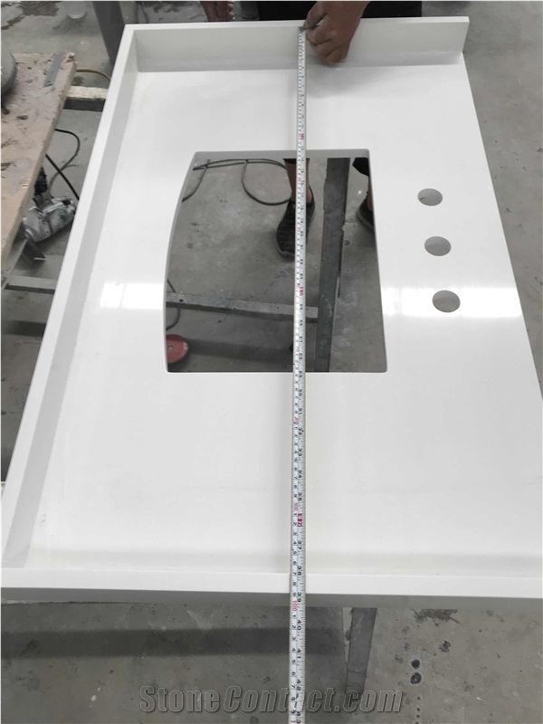 White/Grey/Black Quartz Stone Bathroom Vanity Tops